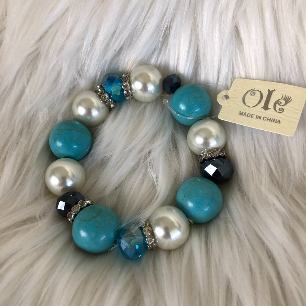 ole pearl beaded stretch bracelet